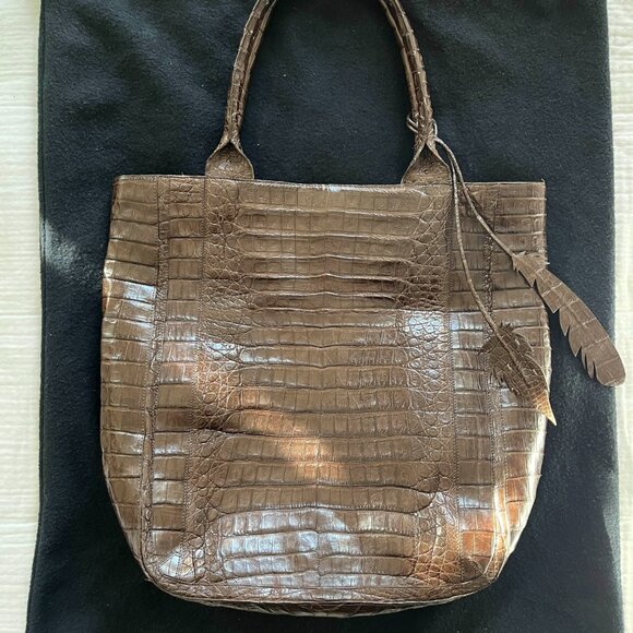 Nancy Gonzlez Brown Crocodile leather handbag tote cabas - Picture 14 of 14